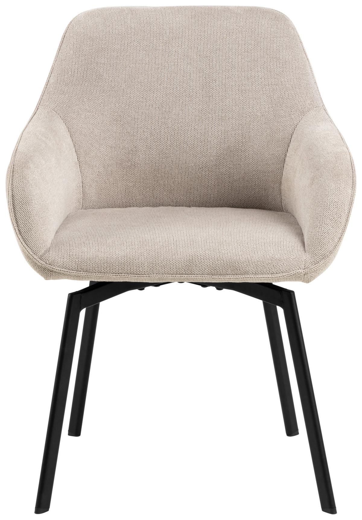 KRZESŁO CLARA - beżowy/czarny, Design, metal/tkanina (58,5/83,5/55,5cm) - MID.YOU