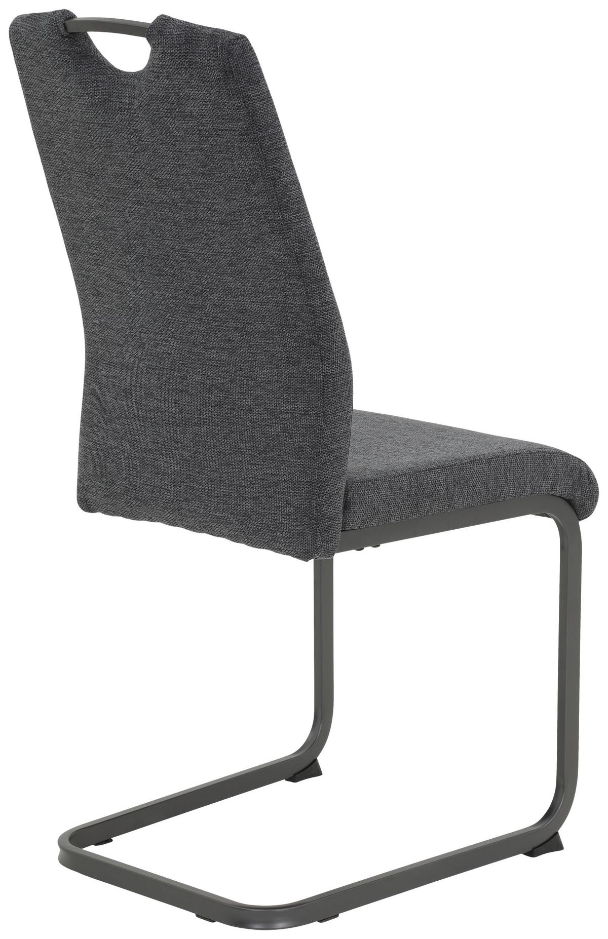 Schwingstuhl-Set Britta S 4er-Set ca. 44x100cm Anthrazit - Anthrazit/Grau, MODERN, Textil/Metall (44/100/59cm) - MID.YOU