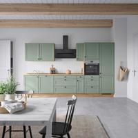 Küchenblock Cascada High m. Geräten Schilfgrün - Schilfgrün/Eichefarben, MODERN, Holzwerkstoff/Metall (360cm) - Nobilia