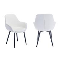 Set Stolov Bouclé, Bela, 2-Delni - črna/bela, Moderno, kovina/tekstil (64/86/59cm) - Livetastic