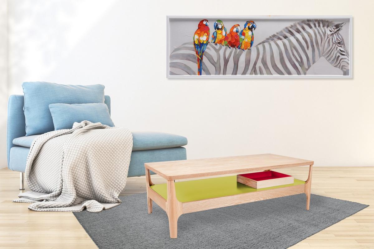 Beistelltisch Avery Ii Esche / Grün - Eschefarben/Grün, Design, Holz/Holzwerkstoff (120/40/60cm) - Kayoom