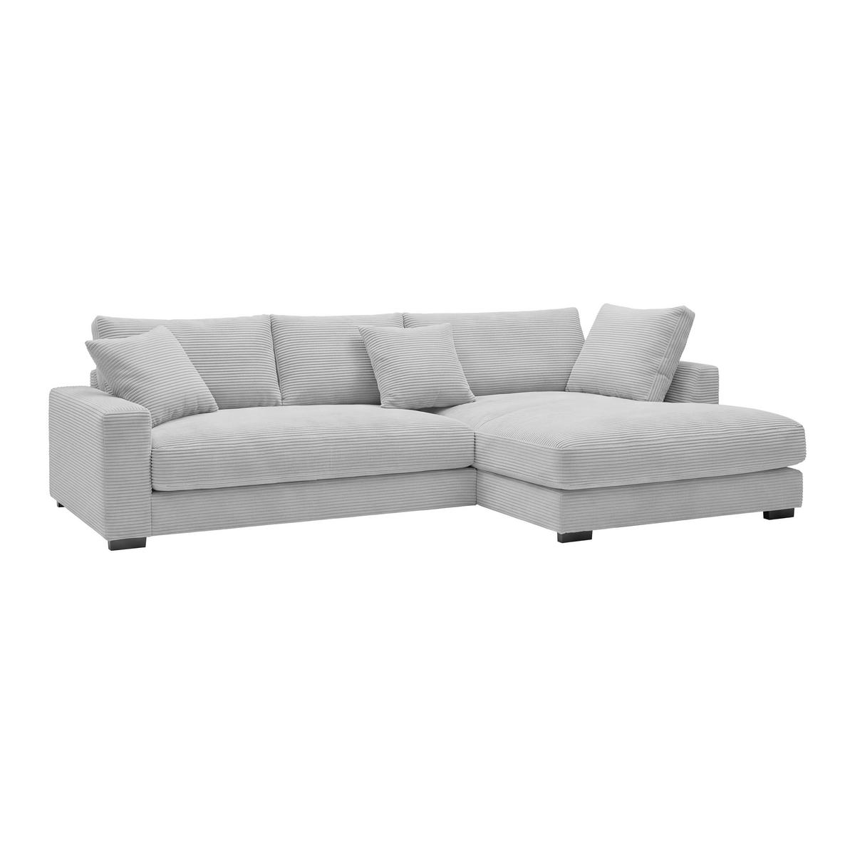 Ecksofa Pedro Hellgrau - Hellgrau/Schwarz, MODERN, Kunststoff/Textil (300/190cm) - Mömax