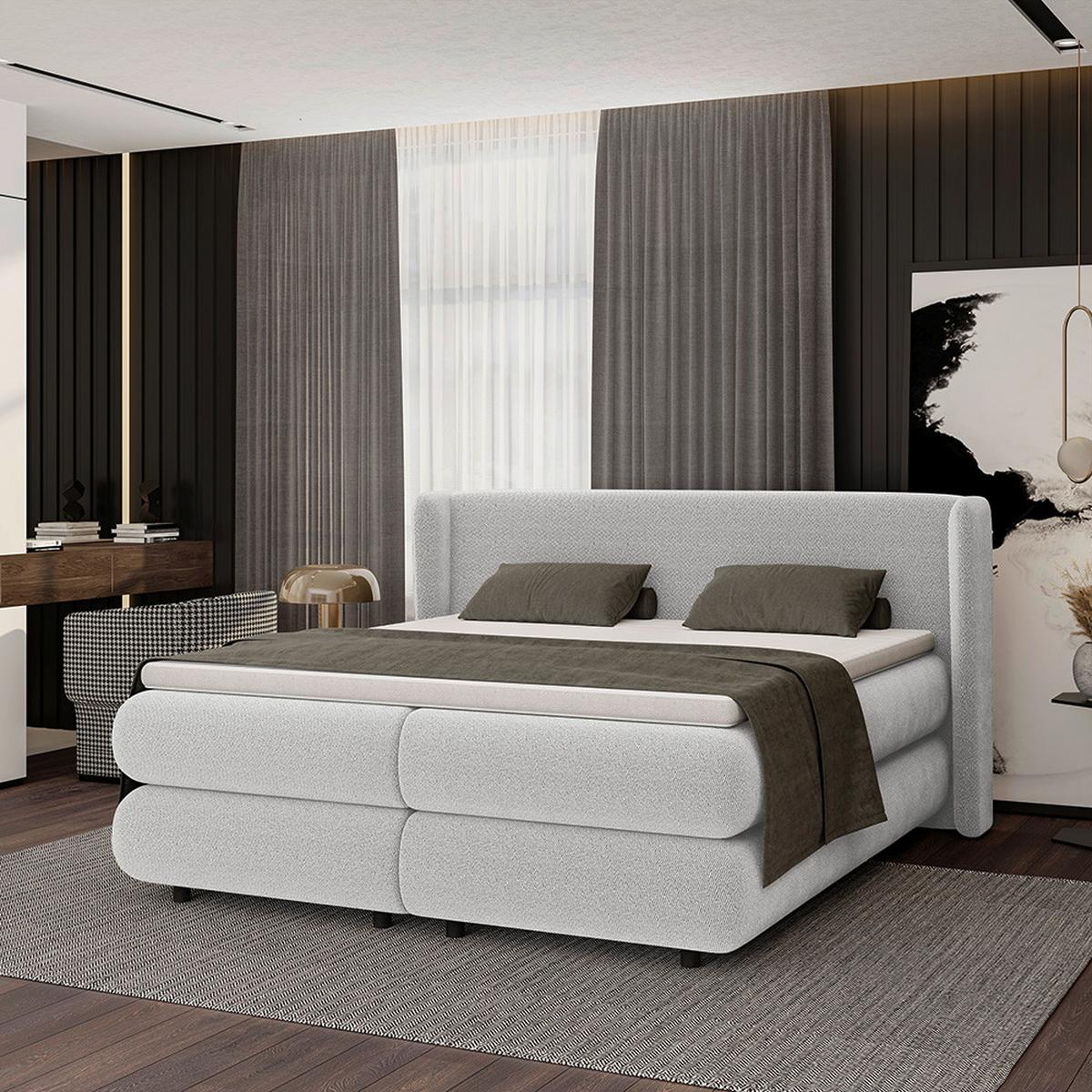 PAT BOXSPRING ELODIE - alb, Konventionell, textil (180/200cm) - Premium Living