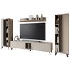 Dnevni Regal Helsinki 1, Bež, 4-Delno - črna/bež, Trend, umetna masa/leseni material (270/140/33cm)