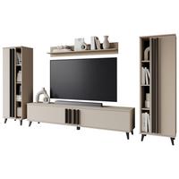 Dnevni Regal Helsinki 1, Bež, 4-Delno - črna/bež, Trend, umetna masa/leseni material (270/140/33cm)