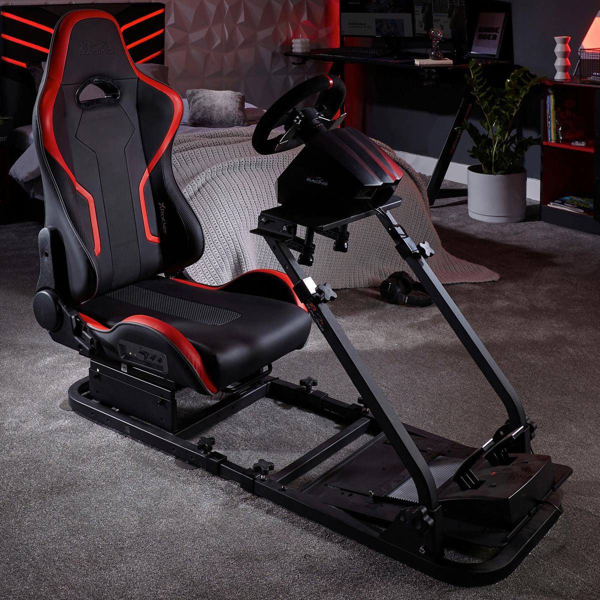 Gamingsessel XR Racing ca. 48x109x56cm Schwarz/Rot - Rot/Schwarz, MODERN, Leder/Kunststoff (48/109/56cm) - X Rocker