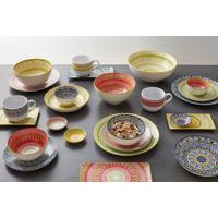 Suppenteller Maja in Grün/Rot - Rot/Grün, LIFESTYLE, Keramik (21/4cm) - Modern Living