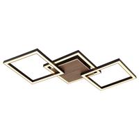 Led Stropna Svjetiljka Opal , Tamno Smeđa - tamno smeđa/crna, Natur, drvni materijal/plastika (63/27,5/5,7cm) - Globo