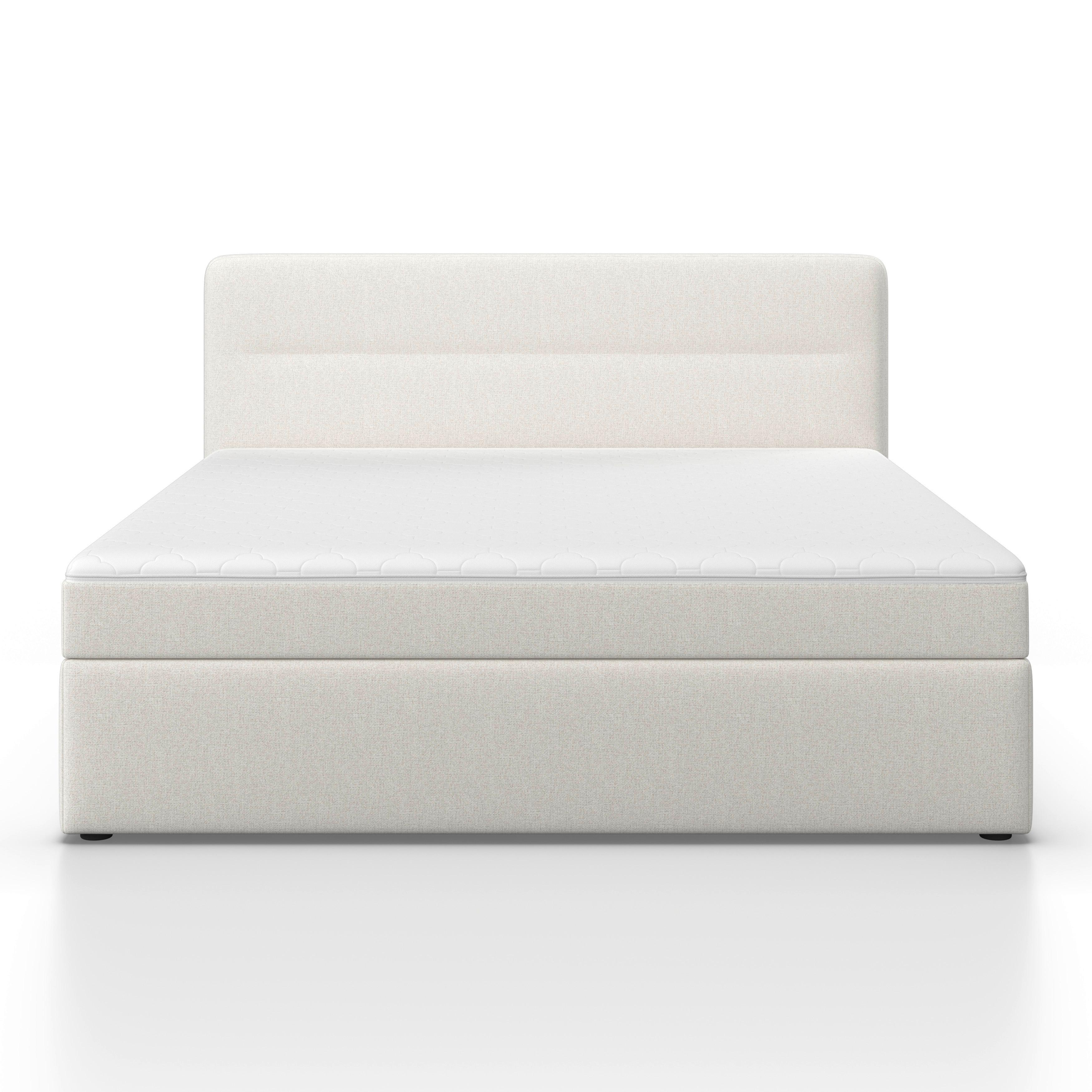 Boxbett Marco Creme ca. 180x200 cm - svart/cremefärgad, Modern, trä/textil (180/200cm) - Bessagi Home