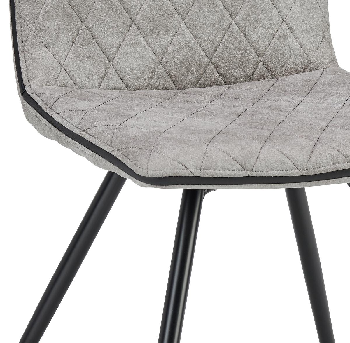 Stol Sabine, Siva - siva/črna, Moderno, kovina/tekstil (45/90/59cm)