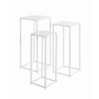 Blumensäulen-Set Blackburn in Weiß - Weiß, MODERN, Metall (22-26-30/61-66-71/22-26-30cm) - Mömax