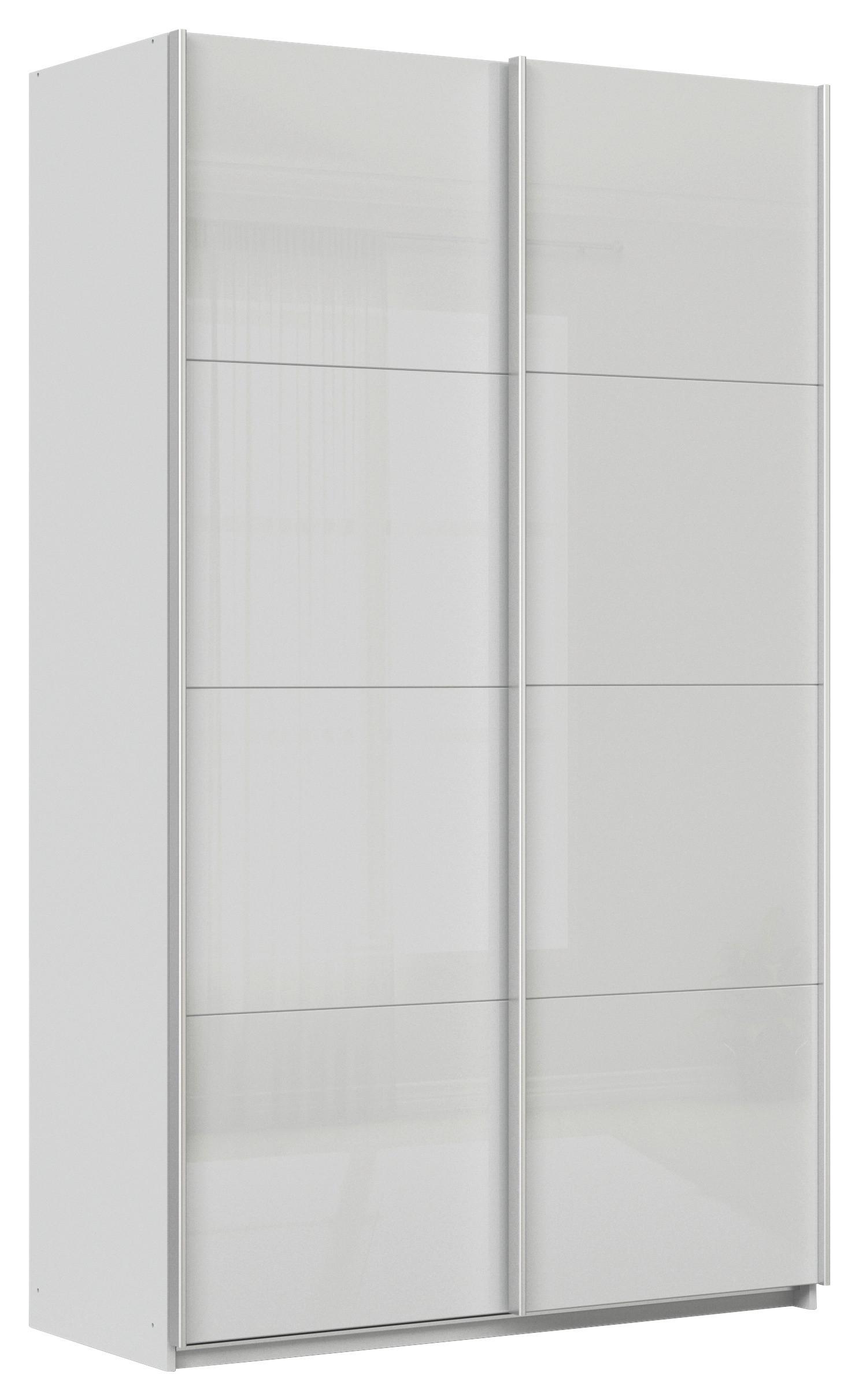 DULAP USI CULISANTE FELDKIRCH - gri deschis/gri lucios intens, Modern, sticlă/material pe bază de lemn (136/229/62cm)