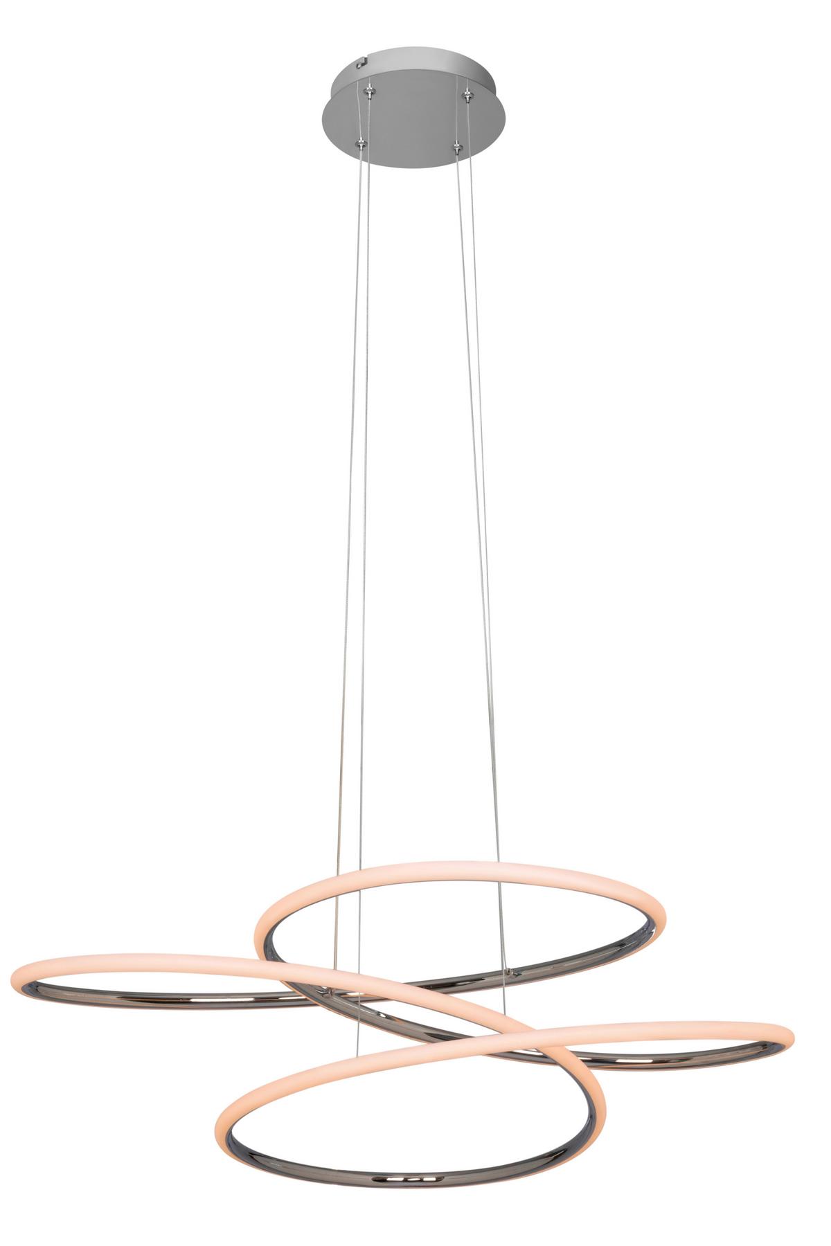 LAMPA WISZĄCA LED BALTIMORE *SBN* - kolor srebrny, Design, tworzywo sztuczne/metal (84,5/150cm) - Novel