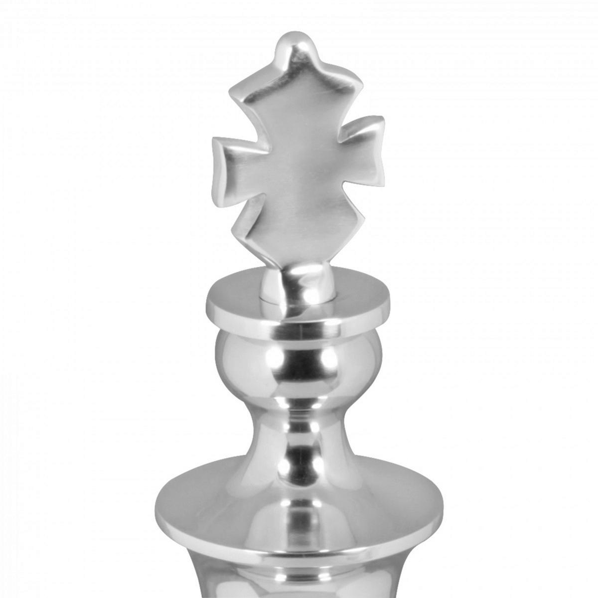 Skulptur Wohnling Silberfarben - Silberfarben, MODERN, Metall (22/70/22cm) - MID.YOU