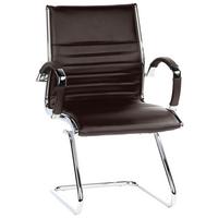 Besucherstuhl Parma V Dunkelbraun/Chromfarben - Chromfarben/Dunkelbraun, MODERN, Leder/Textil (62/94/46cm) - MID.YOU