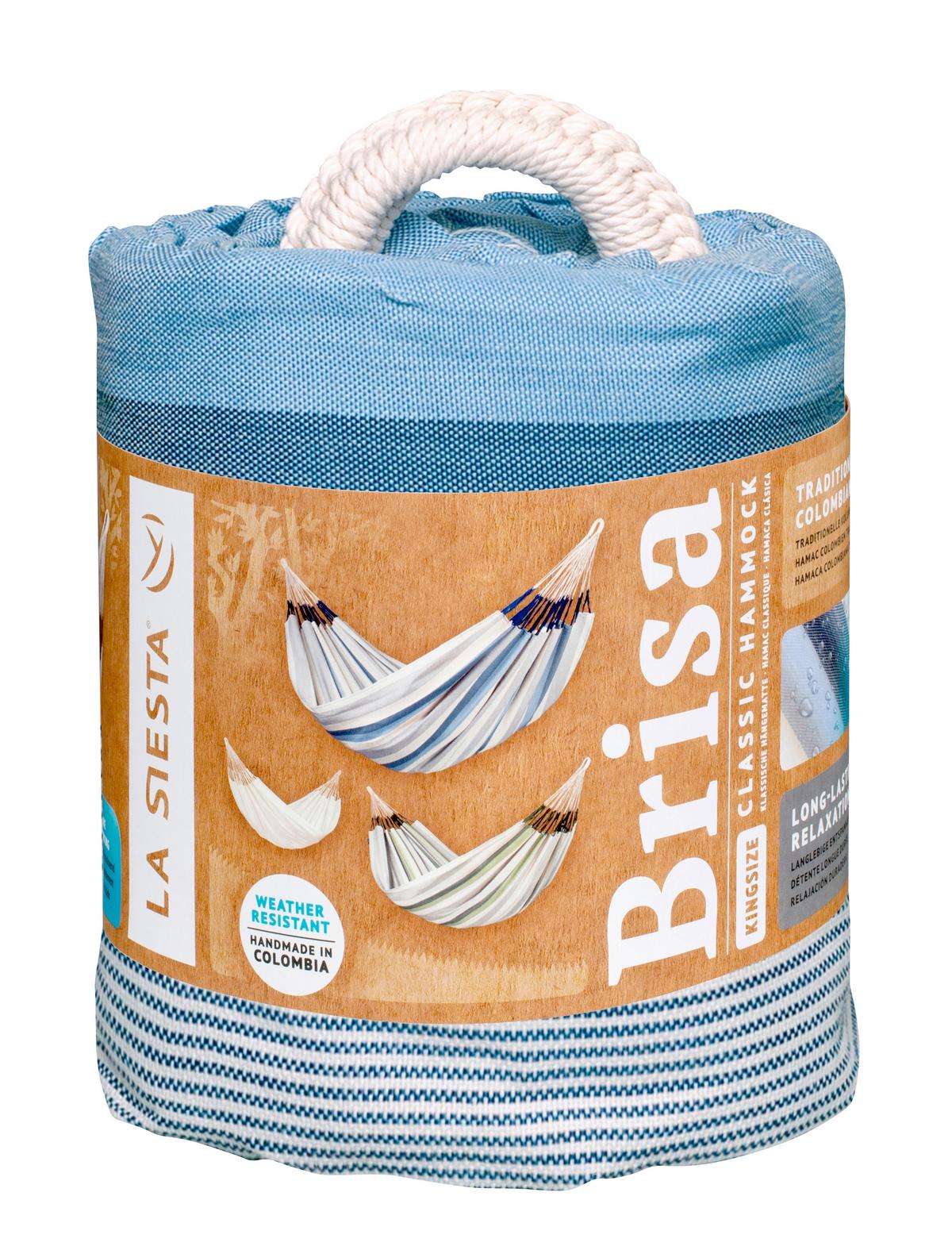 Hängematte Kingsize Hammock Outdoor Blau/Weiß - Blau/Weiß, KONVENTIONELL, Textil (180/400cm) - La Siesta