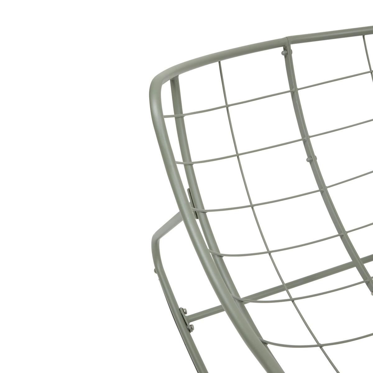 Fotoliu balansoar Paopao - bej/verde, Basics, metal/textil (96/109/83cm)