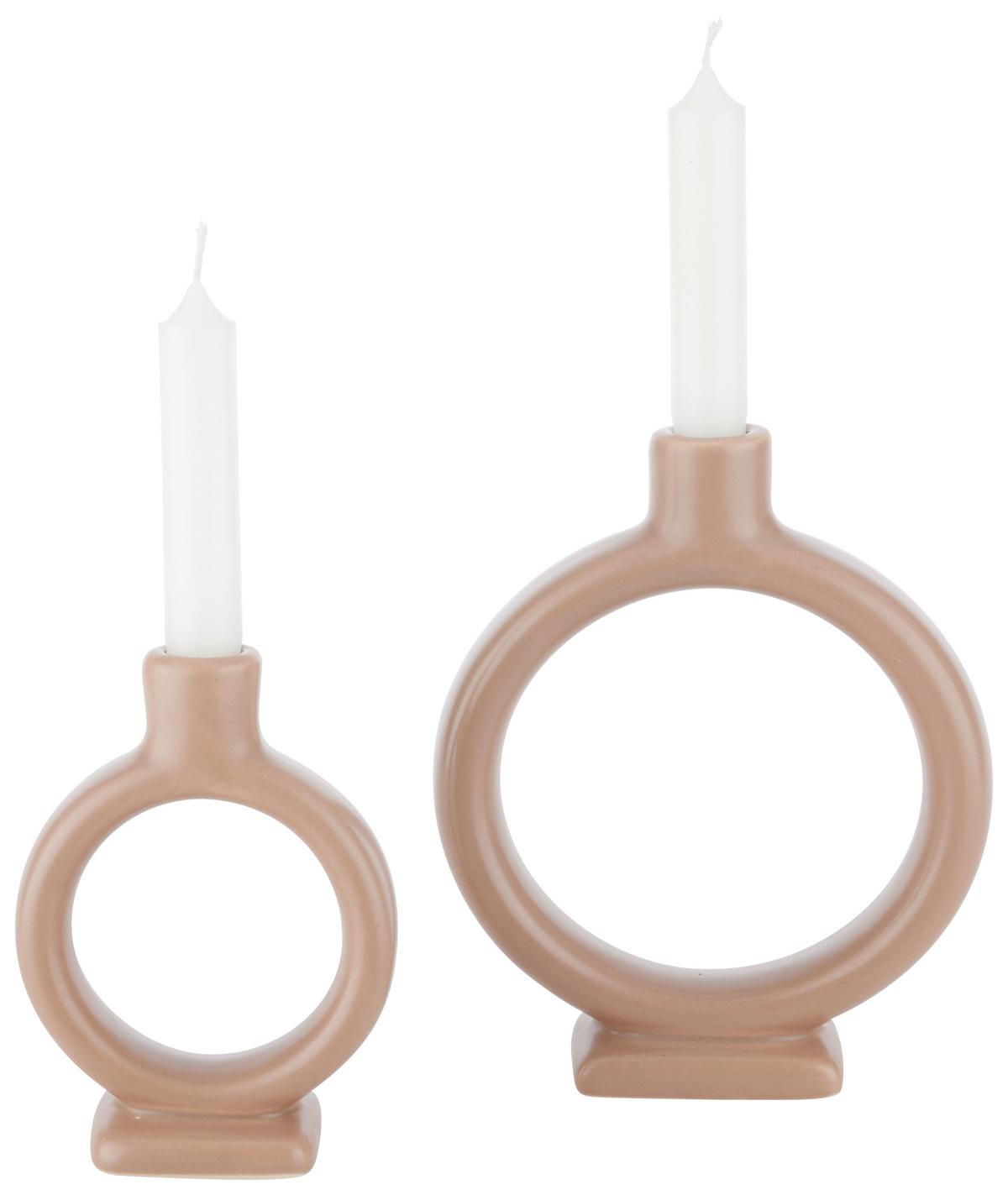 Gyertyatartó Valongo - barna, Basics, kerámia (10,5/14/4,5cm) - Modern Living