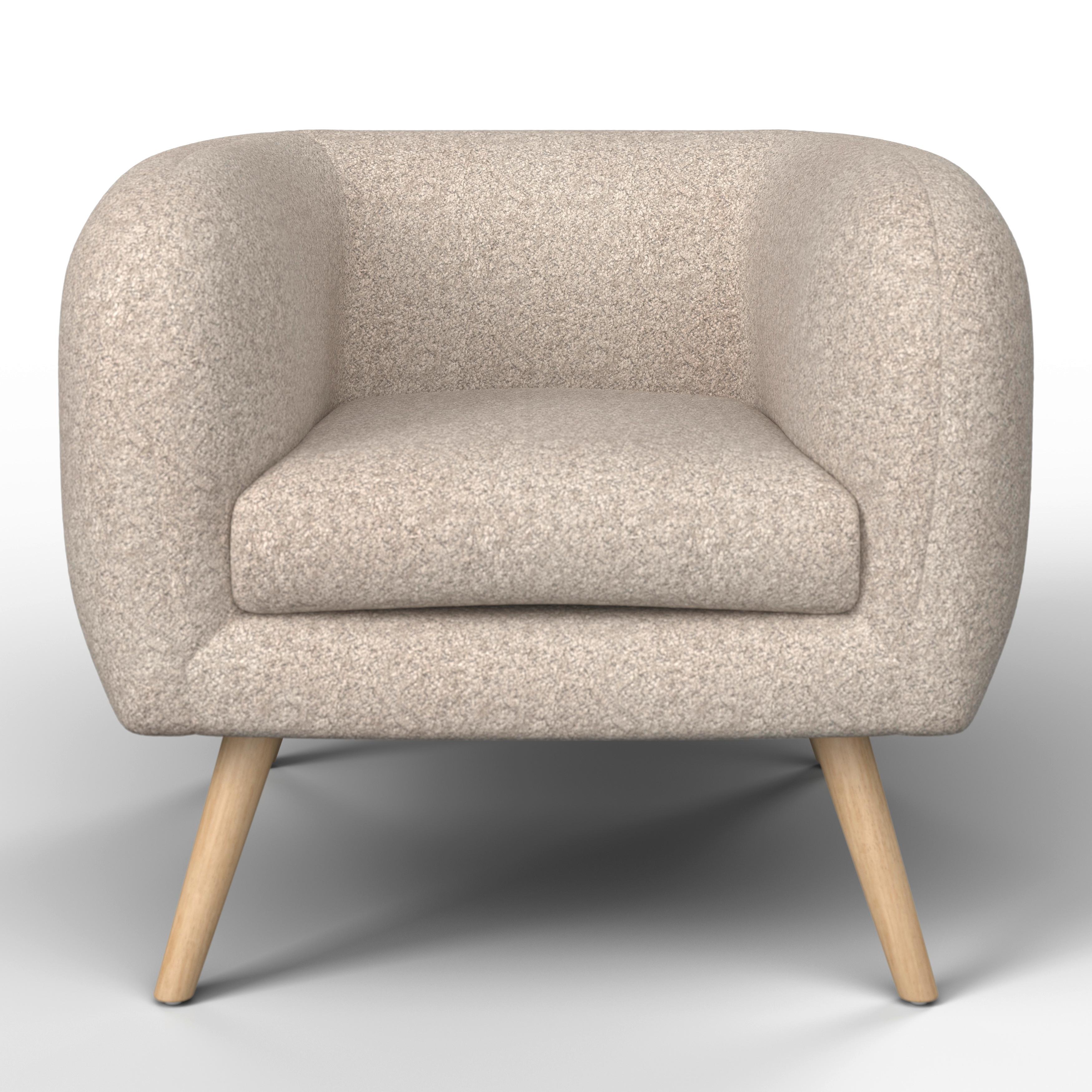 Loungesessel Bruno Beige Webstoff - Beige/Naturfarben, MODERN, Holz/Textil (79/69/75cm) - Bessagi Home