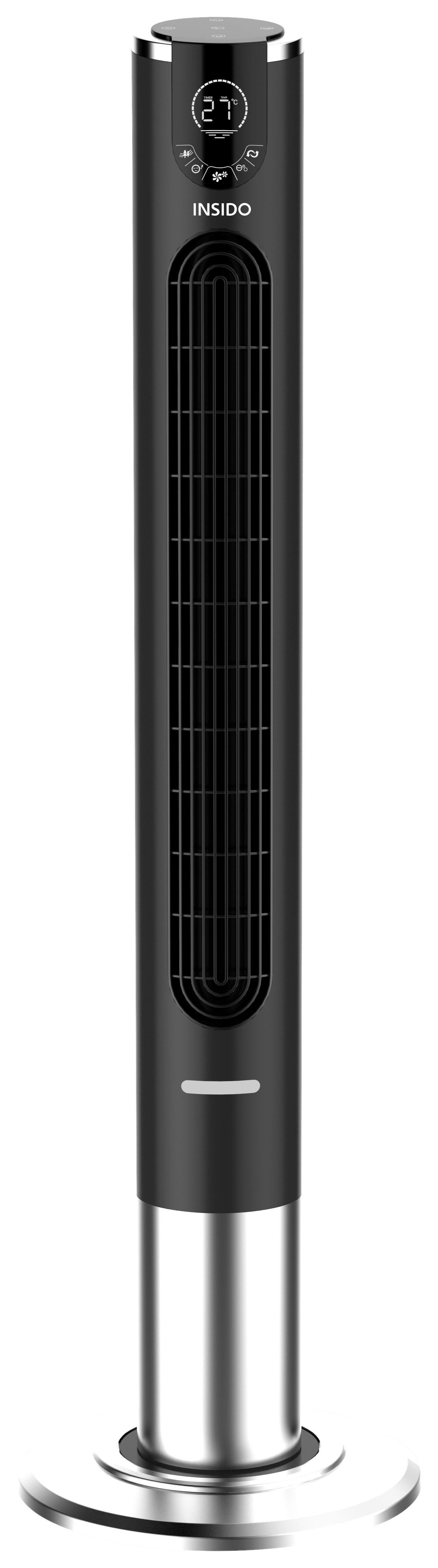 Turmventilator max. 50 Watt. - Edelstahlfarben/Schwarz, MODERN, Kunststoff (32/114cm) - Insido