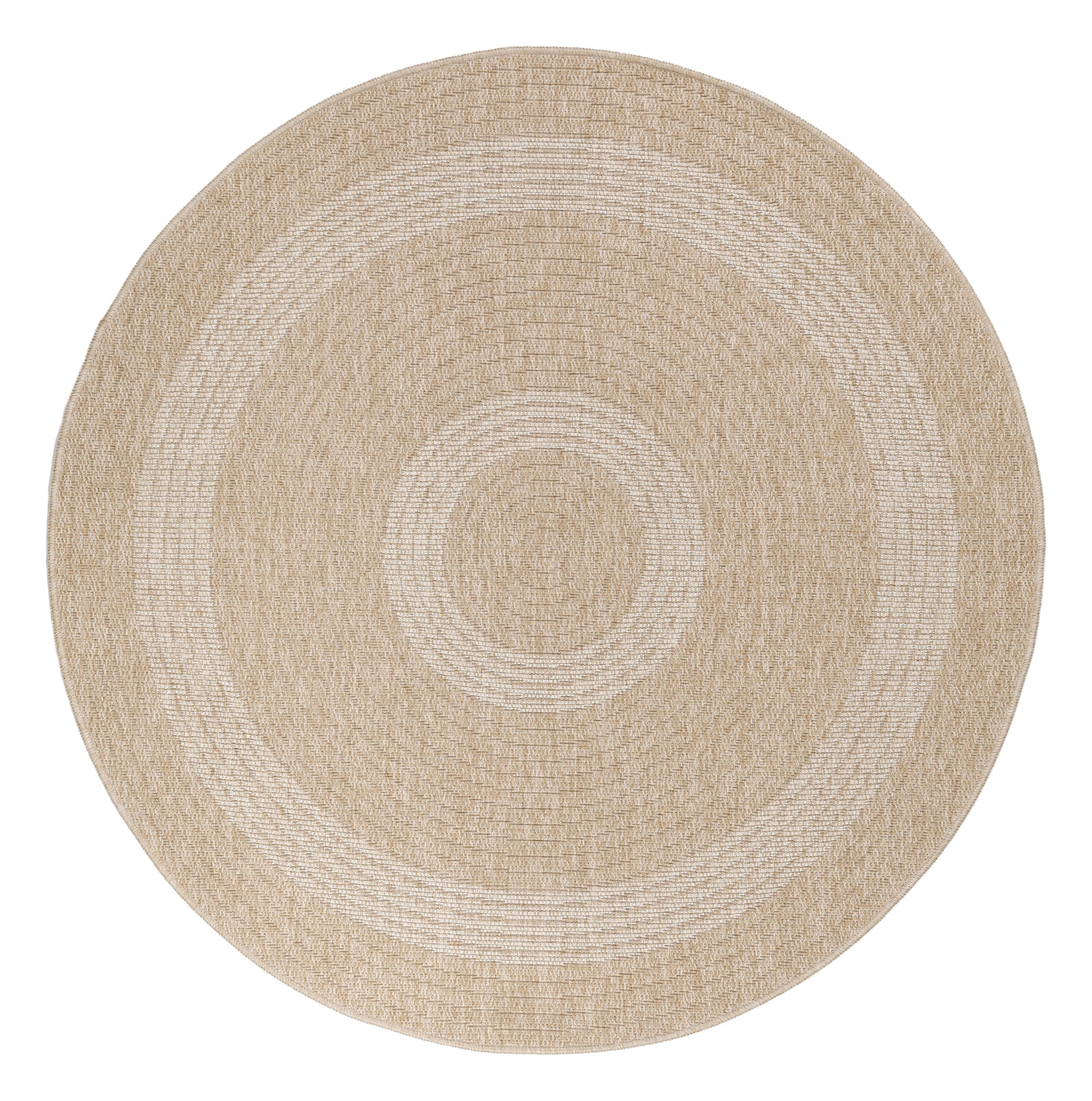 Outdoorteppich Comilla Beige Ø ca. 120cm - Beige, Basics, Textil (120/120cm) - Novel