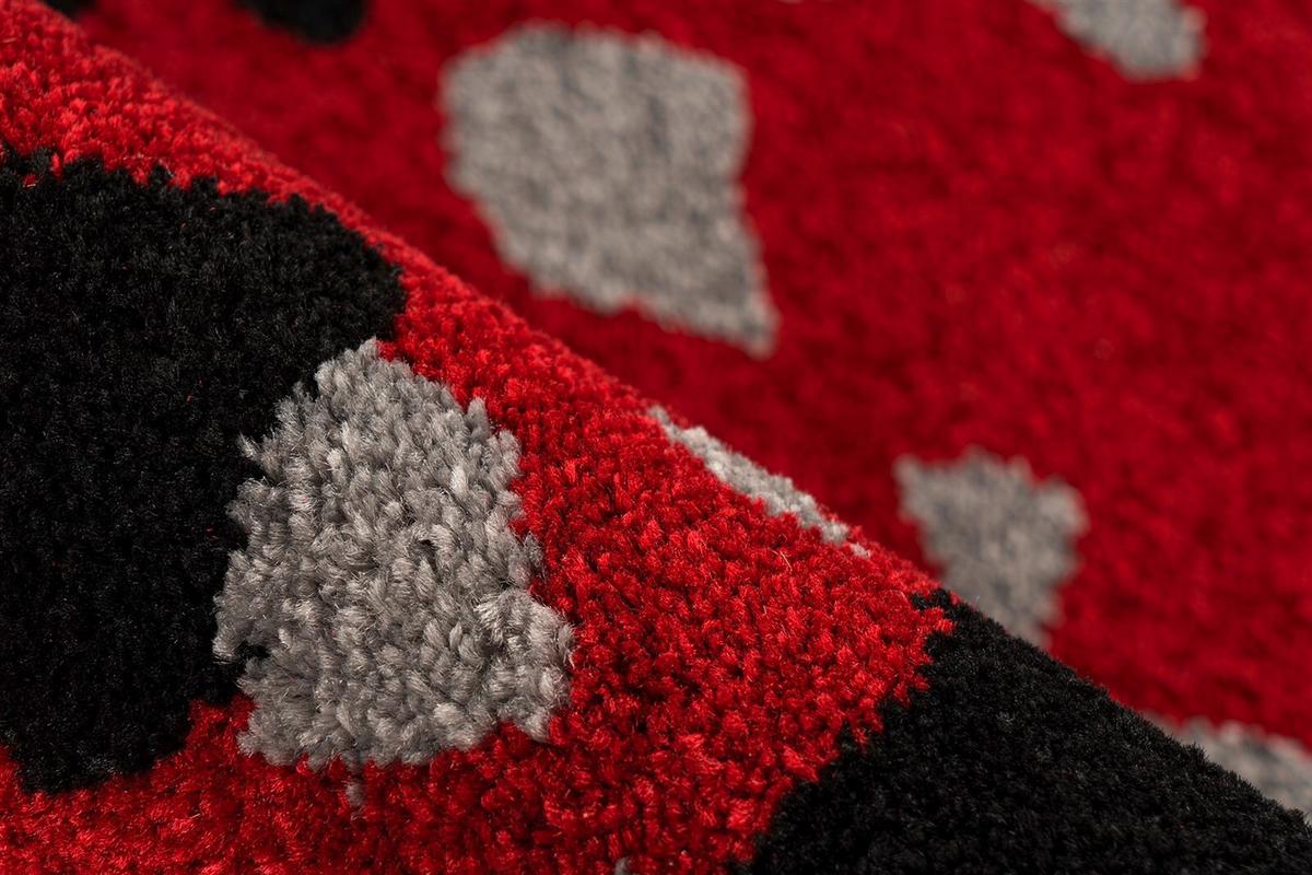 TEPPICH NAILA 300 SCHWARZ / ROT - Rot/Schwarz, Konventionell, Textil (80/150cm) - Kayoom