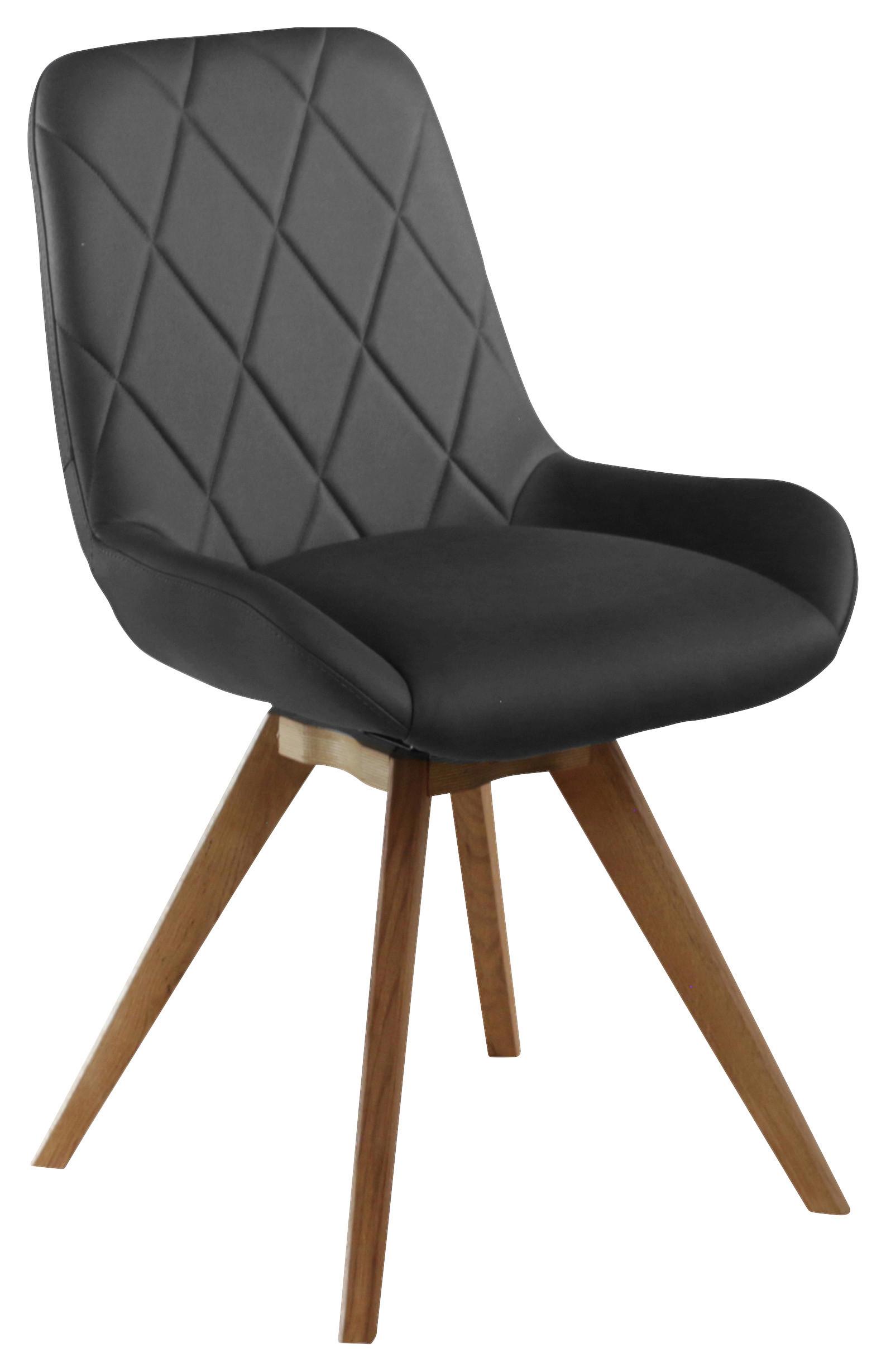 KRZESŁO VINCENT - kolor dębowy/ciemnoszary, Konventionell, drewno/tkanina (58/87/64,5cm) - Linea Natura