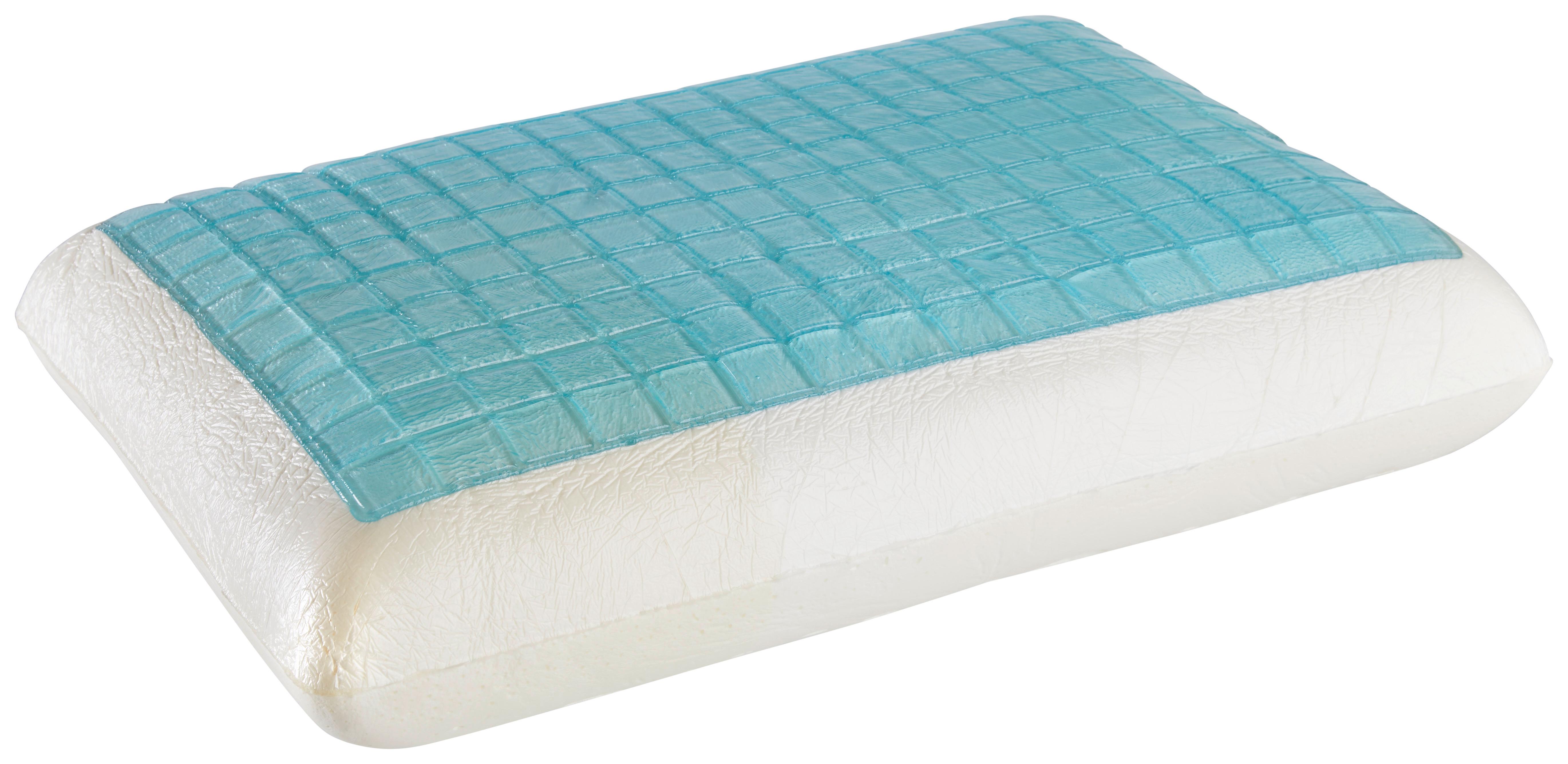 Nackenkissen Cloud mit Gelpads - Blau/Weiss, Textil (60/40/12cm) - Premium Living