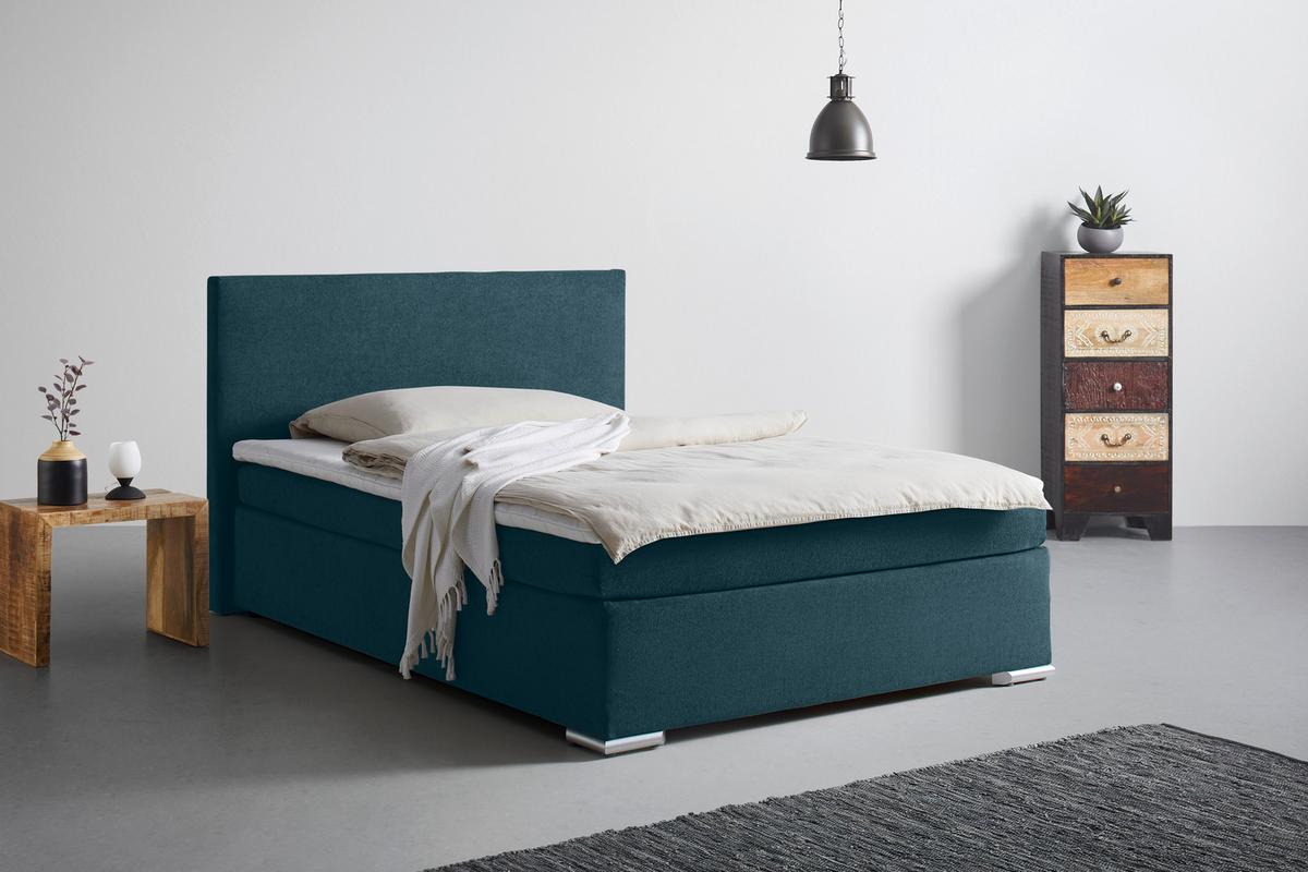 Boxspring Krevet Mira 2 - tamno plava, Moderno, metal/tekstil (120/200cm) - Based
