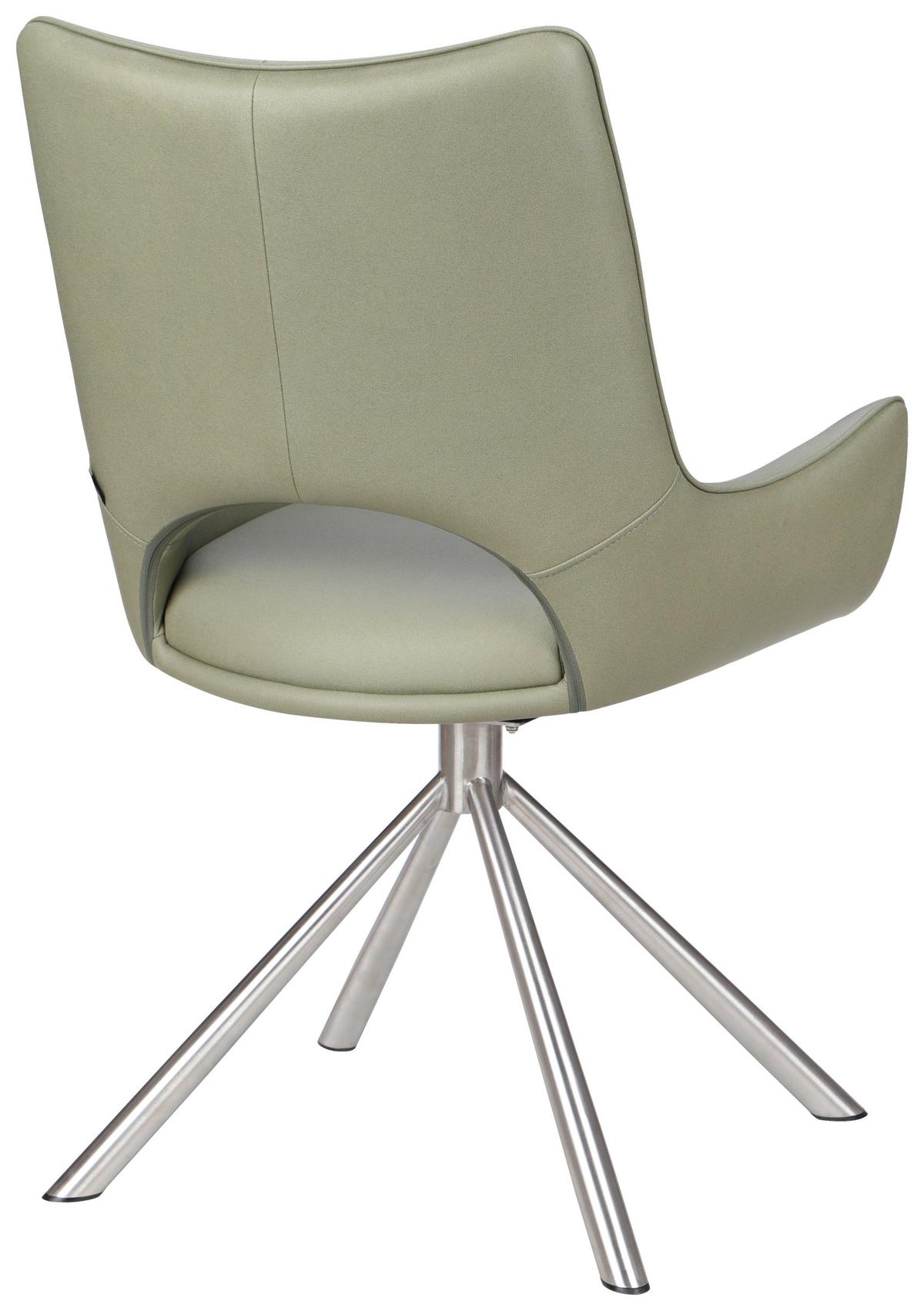 KRZESŁO APOLLO  -EXKLUSIV- - zielony/kolor stalowy, Design, metal/tkanina (57/85,5/62cm) - Carryhome