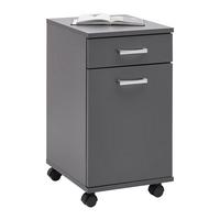 Rollcontainer Caorle in Anthrazit - Chromfarben/Anthrazit, KONVENTIONELL, Holzwerkstoff/Kunststoff (33/59/38cm) - Mömax