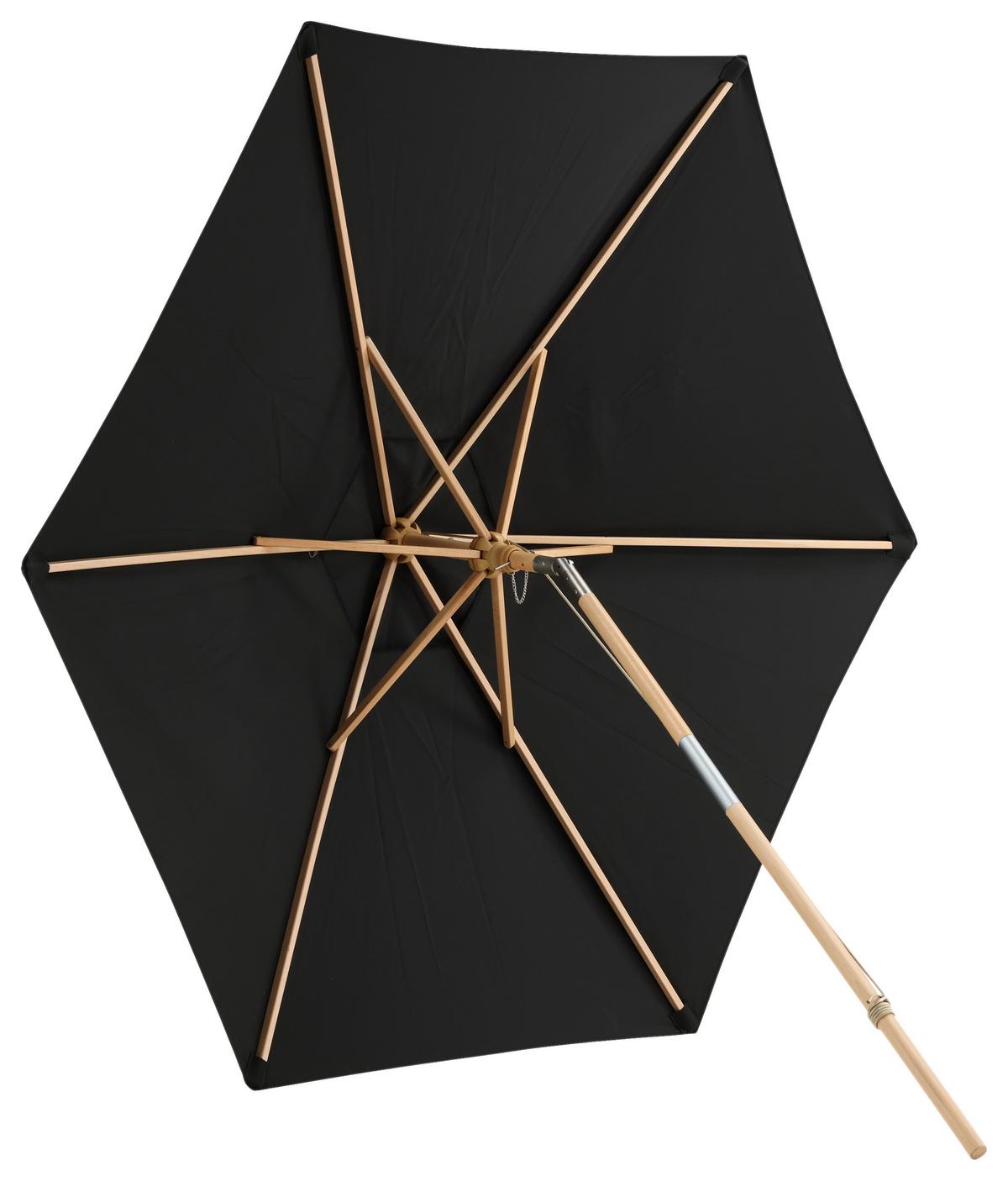 Sonnenschirm Corypho ca. 250x232 cm Schwarz - Schwarz, KONVENTIONELL (250/232cm) - Gardenson
