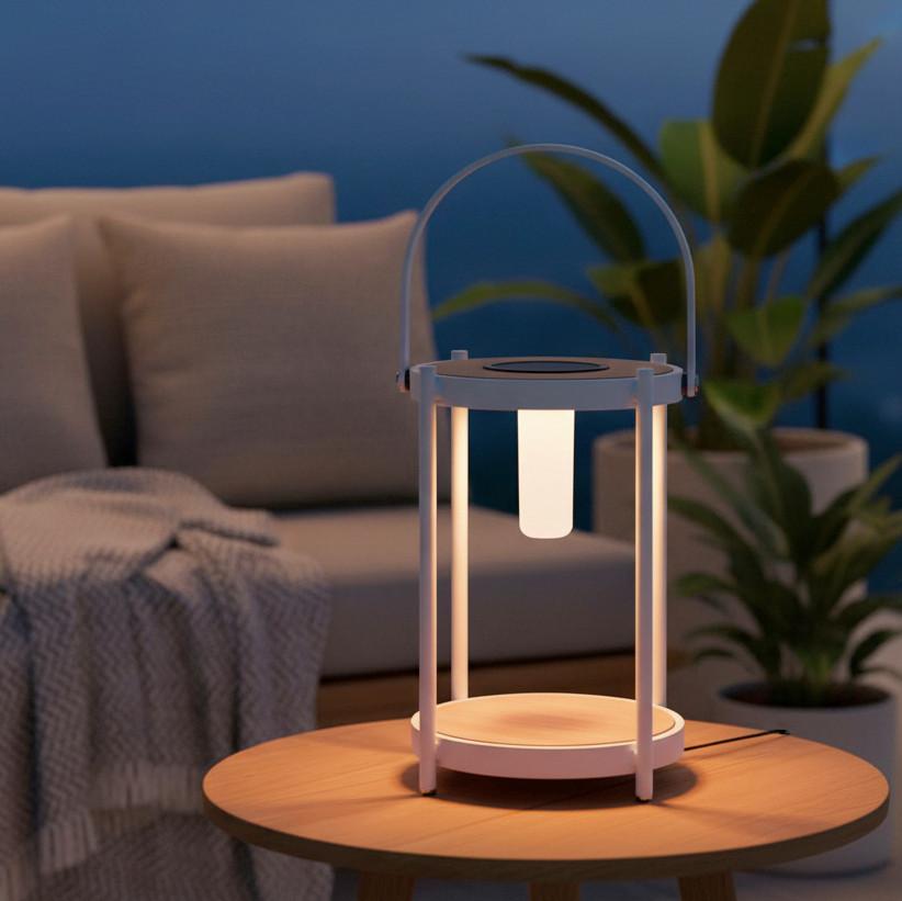 Solarleuchte Piola Weiß Solar - Weiß, MODERN, Kunststoff/Metall (20/29/20cm) - Bessagi Garden