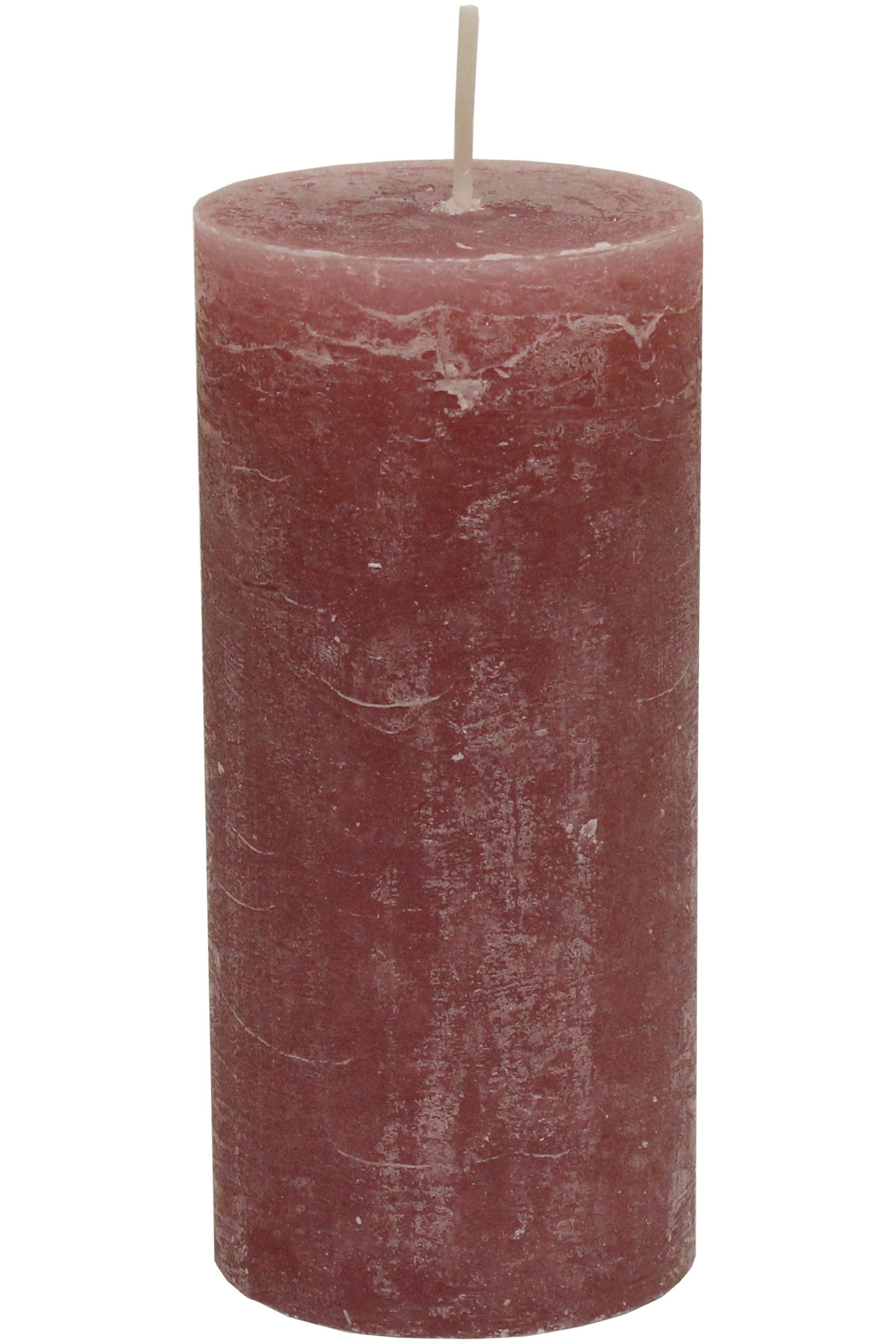 Stumpenkerze Lia in Rosa - Rosa, Modern (6,8/15cm) - Premium Living