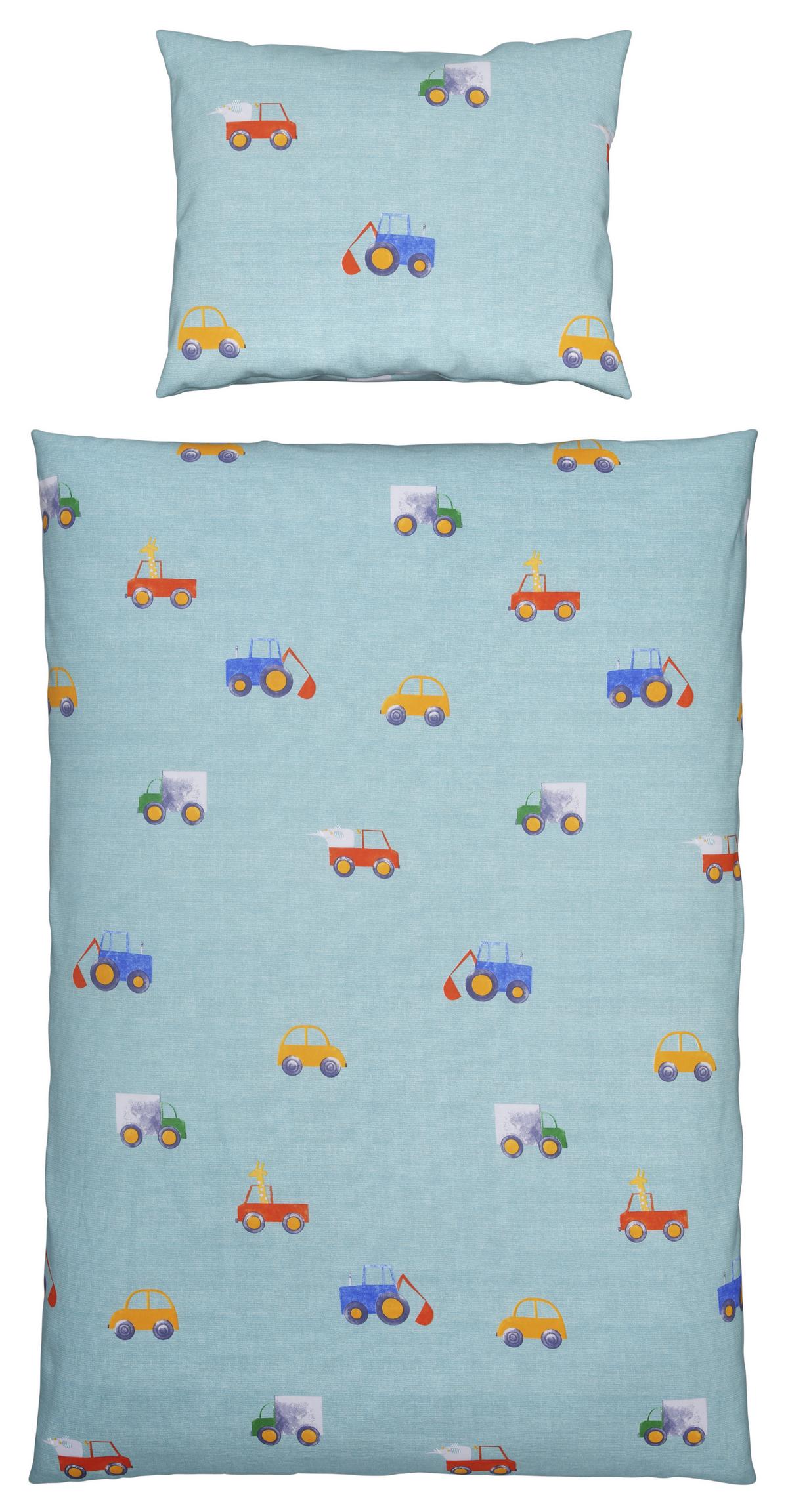 Bettwäsche Cars ca. 160x210cm - Hellblau, Textil (160/210cm) - Modern Living