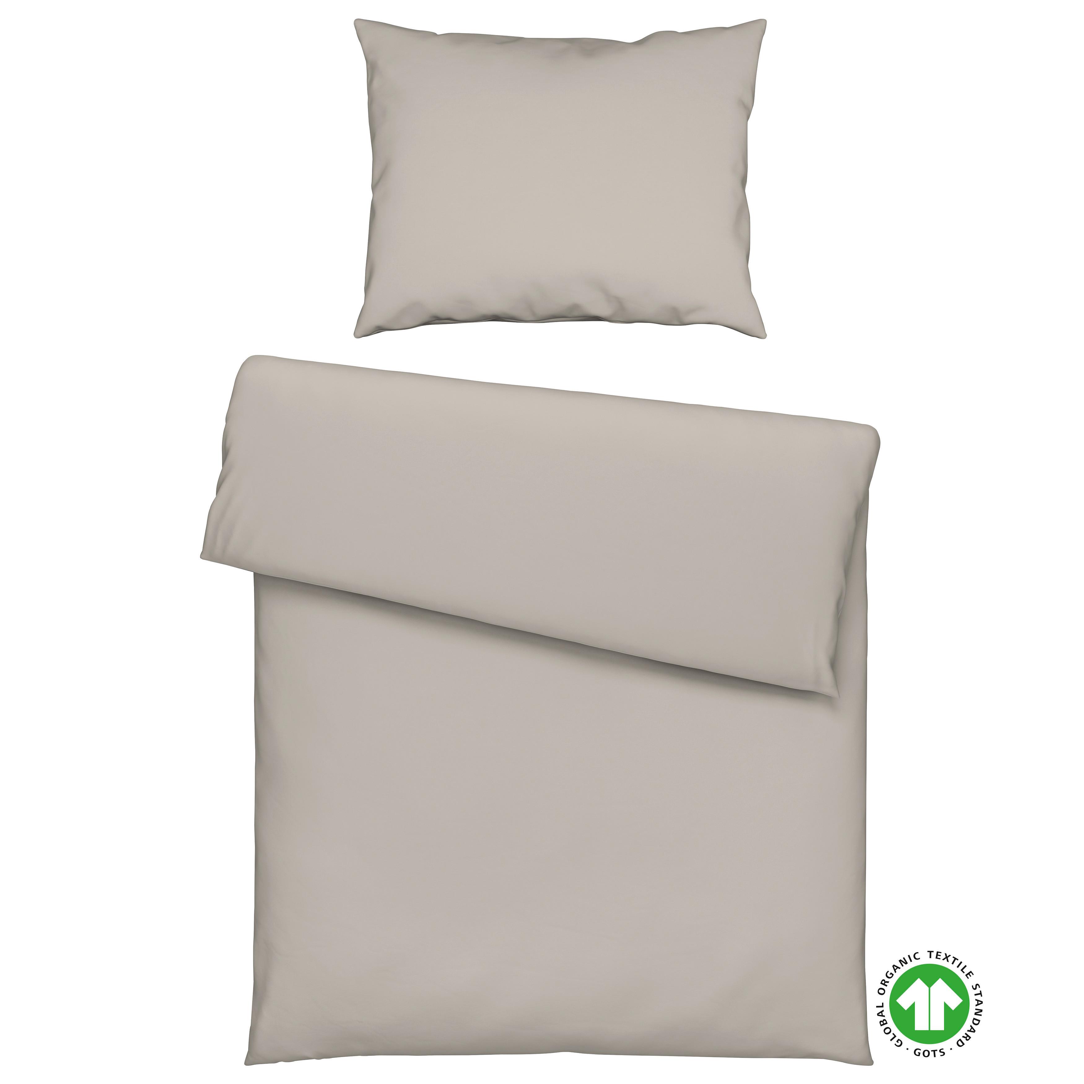 Bettwäsche Bio-Anna Uni Beige ca. 140x200cm - Beige, Natur, Textil (140/200cm) - ecoTree