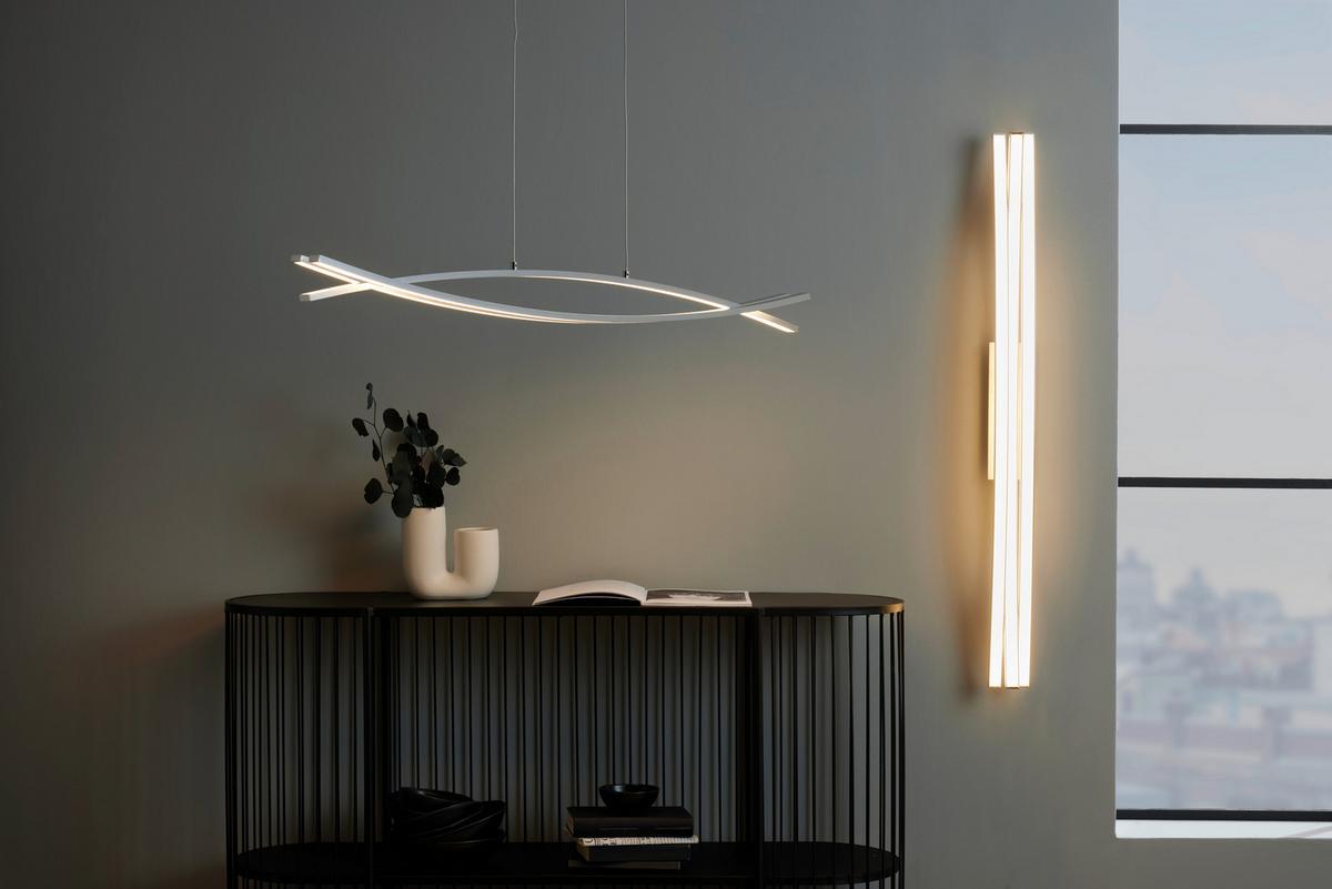 LED-Hängeleuchte Tillo max. 30 Watt - Weiß, KONVENTIONELL, Kunststoff/Metall (100/8/120cm) - Mömax