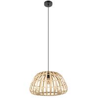 Hängeleuchte 390151*montezuelo - Schwarz, Natur, Holz/Metall (50/150cm) - Eglo