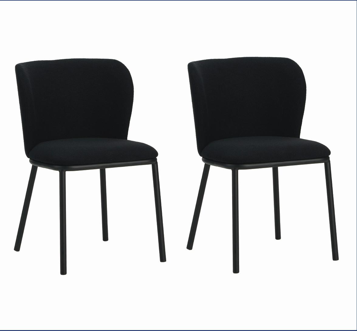 Stuhl-Set Bourges Schwarz - Schwarz, MODERN, Textil/Metall (52/80/44cm) - MID.YOU