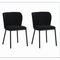 Stuhl-Set Bourges Schwarz - Schwarz, MODERN, Textil/Metall (52/80/44cm) - MID.YOU