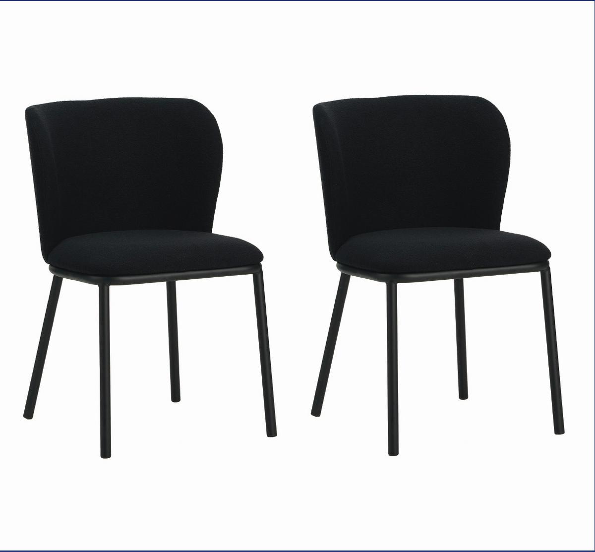 Stuhl-Set Bourges Schwarz - Schwarz, MODERN, Textil/Metall (52/80/44cm) - MID.YOU