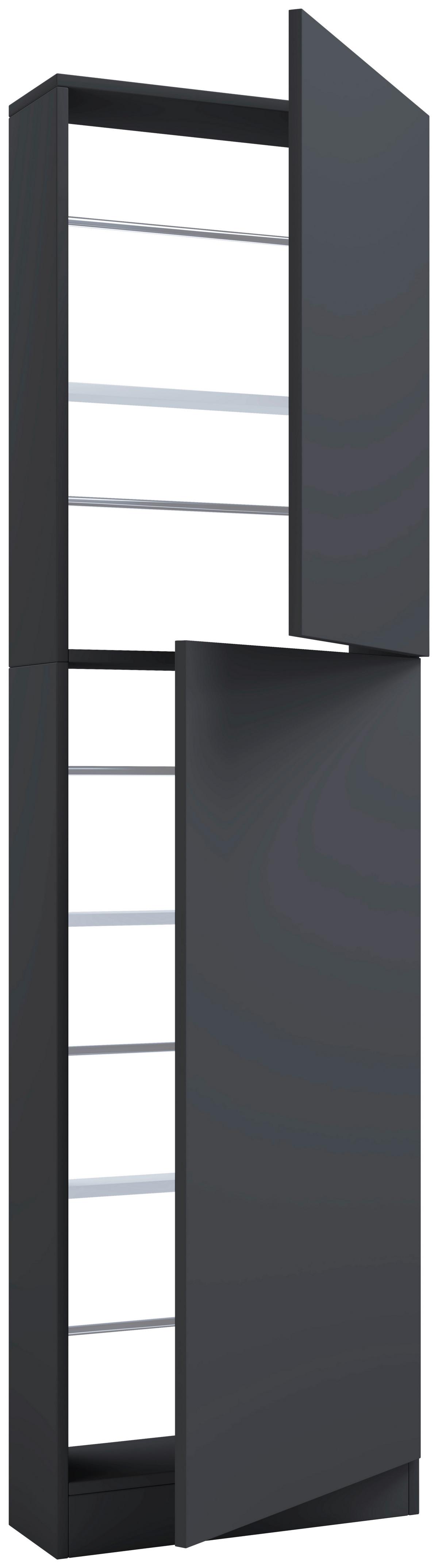 Schuhschrank FULISA Anthrazit ca. 50x180x17 cm - Anthrazit, Design, Holzwerkstoff (50/180/17cm) - MID.YOU