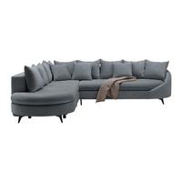 Ecksofa Grau - Schwarz/Grau, Modern, Textil/Metall (291/250cm) - Mömax