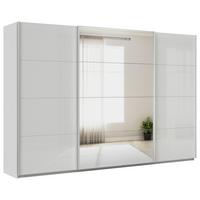 Ormar S Kliznim Vratima Feldkirch - siva visoki sjaj/srebrne boje, Moderno, staklo/drvni materijal (315/210/62cm)