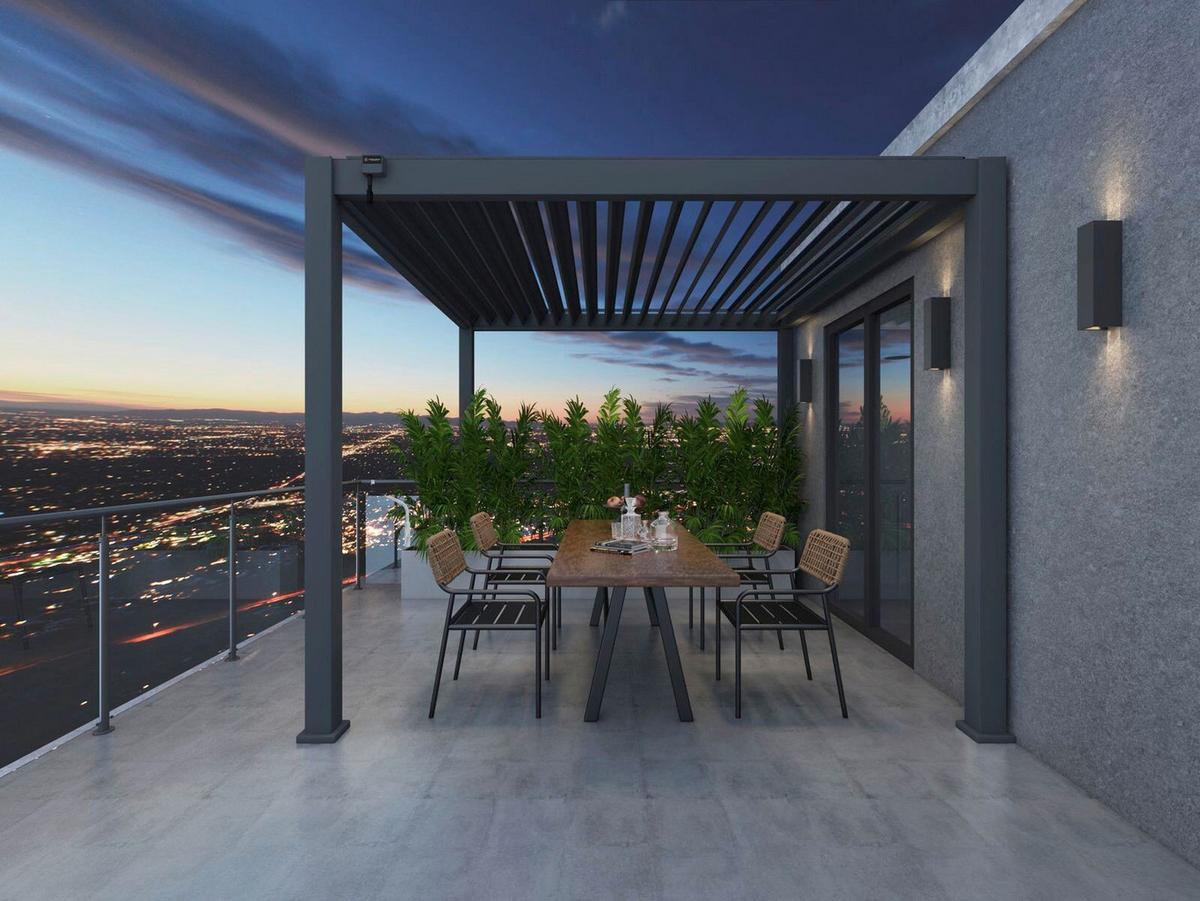 Pergola Superior, Antracit, 3,6x4m - barve grafita, Basics, kovina (360/255/400cm) - Gardenson