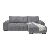 Wohnlandschaft Bolonia Grau - Schwarz Hochglanz/Grau, MODERN, Textil/Metall (273/93/166cm) - Mömax