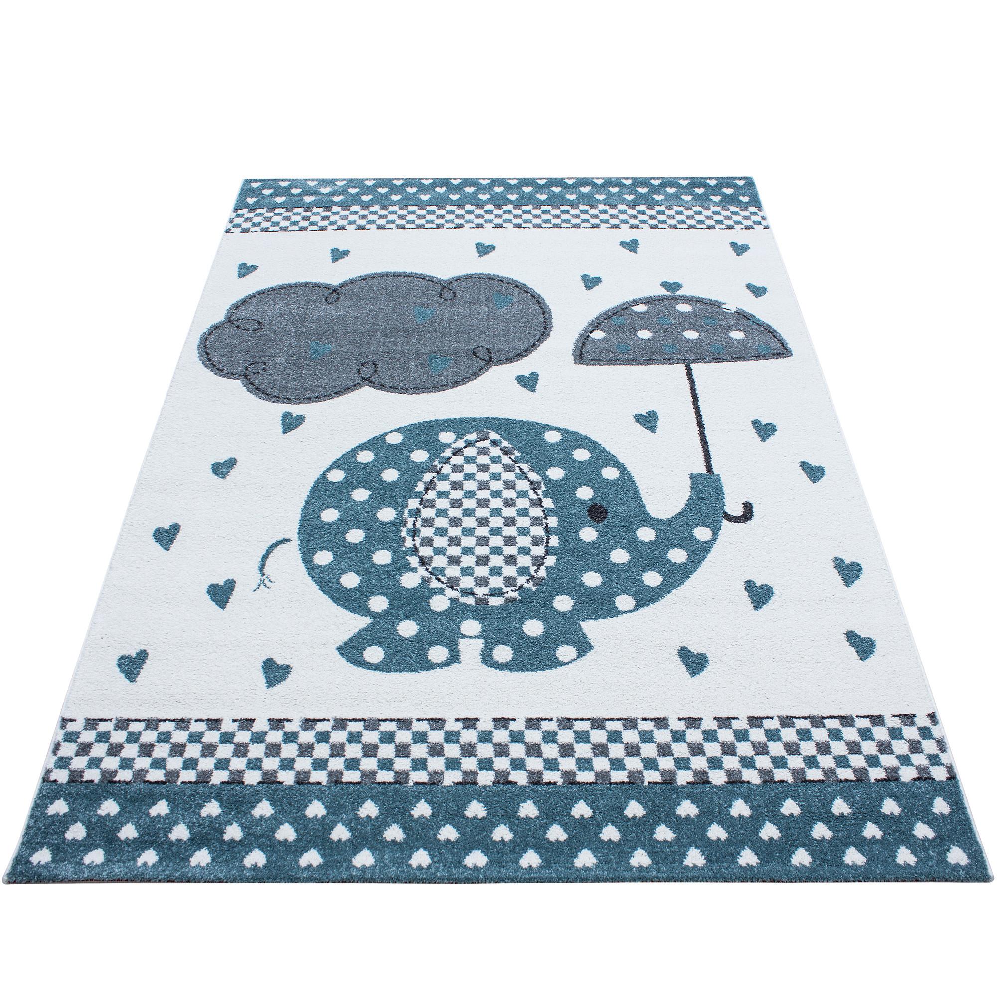 Kinderteppich Kids Blau/Grau/Weiß ca. 80x150cm - Blau/Weiß, Trend, Textil (80/150cm)