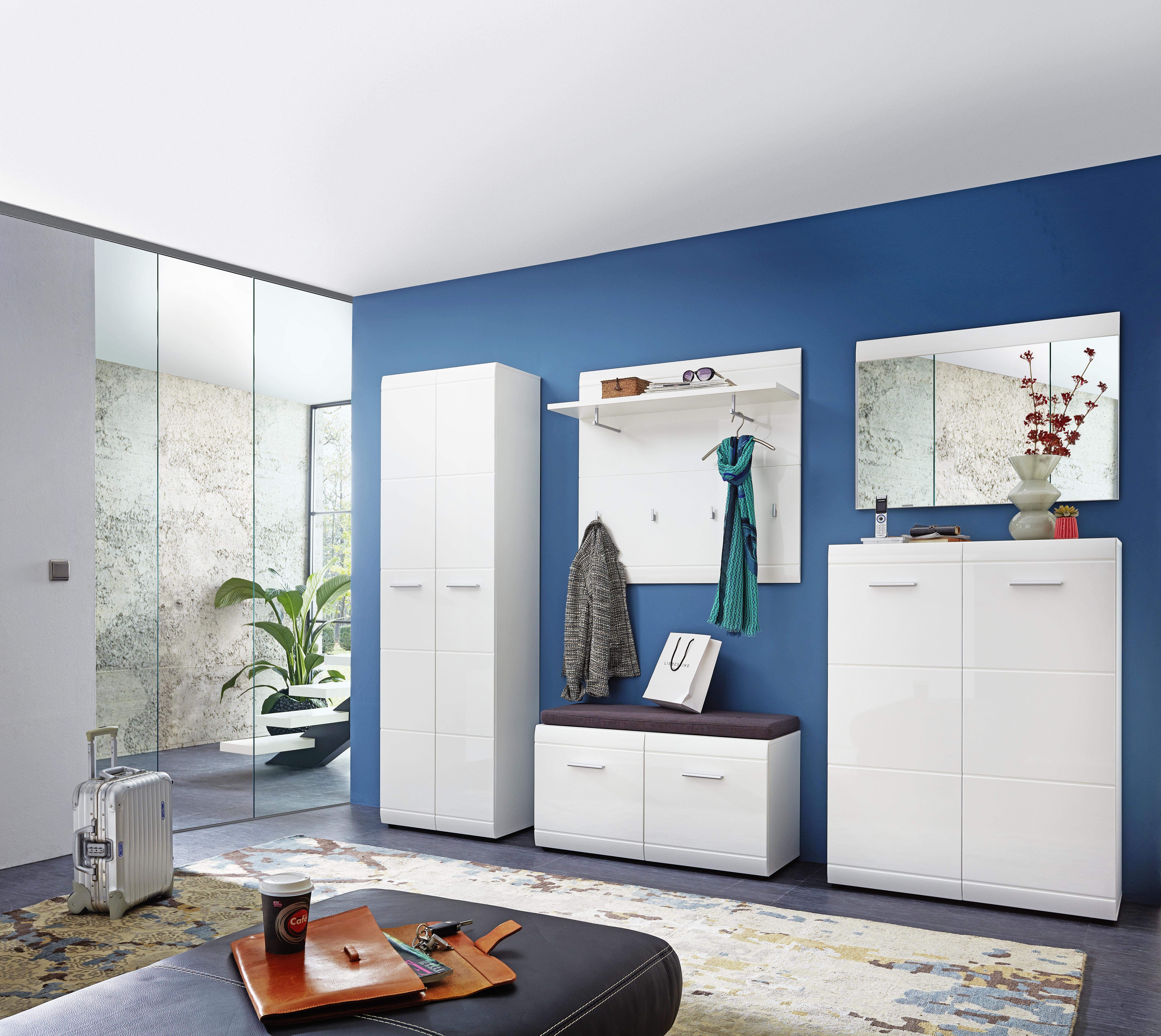 PANEL DO PRZEDPOKOJU ADANA - biały, Design, materiał drewnopochodny (95,9/90/30cm) - Carryhome