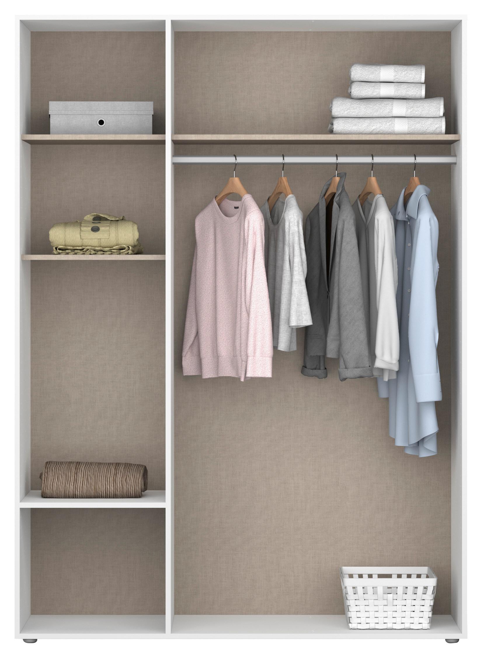 DULAP USI ROTATIVE VOYAGER - alb/stejar Artisan, Modern, material pe bază de lemn (140/194/53cm) - Modern Living