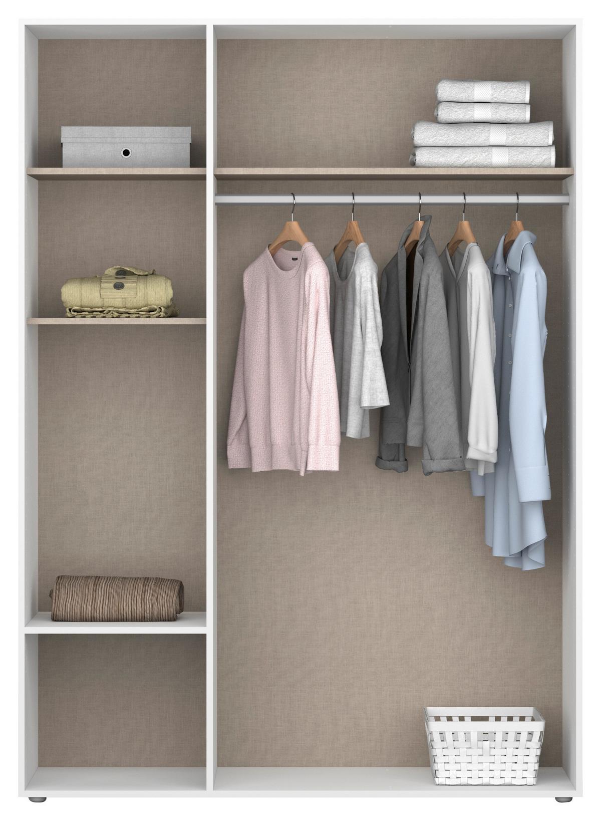 DULAP USI ROTATIVE VOYAGER - alb/stejar Artisan, Modern, material pe bază de lemn (140/194/53cm) - Modern Living